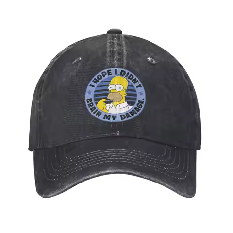 Casual The Simpson Homer I Hope I Didn't Brain My Damage Baseball Caps Unisex Style Distressed Washe