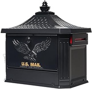 Gibraltar Mailboxes Hamilton Large Capacity Cast Aluminum Black, Post-Mount Mailbox, HM200B00