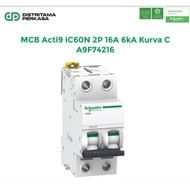 Schneider MCB Acti9 iC60N 2P 16A 6kA Kurva C - A9F74216