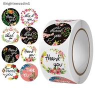 [Brightnessdin] 500Pcs 1inch Romantic Flowers Thank You Stiers Roll For Envelope Wedding Jewelry Box