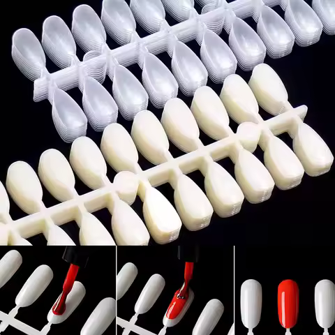 240Pcs False Nail Tips Color Card Clear Almond/Coffin Fake Nail Tips for UV Gel Polish Display Fake 