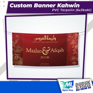 Custom Banner Kahwin With Design(6x3 kaki)