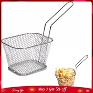 Mini French Deep Fryers Basket Net Mesh Fries Chip Kitchen Tool Stainless Steel Fryer Home Mini French Fries Baskets Strainer