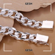 GESH Bracelet Personality Square Buckle Metal Silver