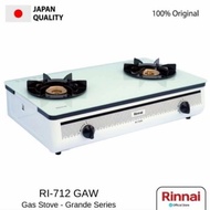LILIN Rinnai RI712GAW 2-Burner Glass Gas Stove RI 712 GAW Candle Flame White RI-712GA(W)