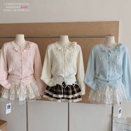 (HUA1594)Bow-tie fur cardigan