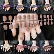 【With Glue + COD】24pcs Fake Nail Sticker/Fake Nail Glue/Fake Nail/Waterproof Sticker/Nail Sticker/Fa