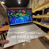 Laptop Editing HP Pavilion Ryzen 3 Ram 8gb SSD 128GB Bekas Second