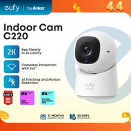 Eufy Security Indoor Cam C220, 2K Resolution Security Camera with 360 Horizontal View