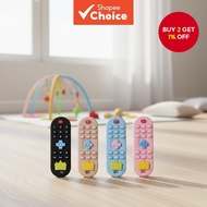 1pc Infant Silicone Teether Remote Toy Grip Training Teether Toy Crown Shape Remote Teether Baby Tee