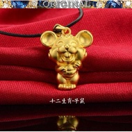 Natal year 12 zodiac 916 gold men and women gold jewelry pendant necklace fashion 916 gold in stock