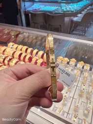 六福珠寶足金實心手鐲