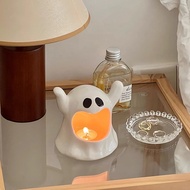 Cute Ghost Candle Holder Ashtray Halloween Aroma Candle Holder Birthday Gift Funny Decoration Gift Table Lamp