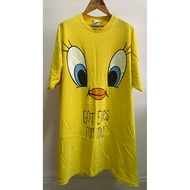 Second-Hand T-Shirt Tweety Bird Yellow Face Stain Defect 1 Hole Long Shirt Can Wear Pajamas