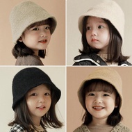 Winter Warm Children Fisherman Hat Solid Woolen Kids Knitted Hat Solid Color Japanese Girl Panama Ca