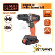 Black &amp; Decker 18V Cordless Hammer Drill with 1.5Ah Battery for Metal Wood &amp; Masonry Drilling &amp; Screwdriving