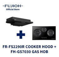 FUJIOH FR-FS2290R Made-in-Japan Cooker Hood + FH-GS7030 Gas Hob with 3 Burners (Double Inner Flame)