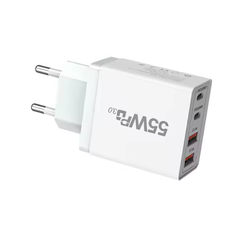 55W EU/US/UK/AU Plug GAN PD USB Charger Quick Charge 3.0 For iPhone 13 Pro Max Portable Wall Charger