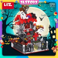 LOZ IDEAS Mini Block 1251 Haunted House Halloween Series Theme Scary Spooky Ghost Decoration Buildin