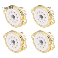 4Pcs 9pin Tube Socket Ceramic Tube Socket,Vacuum Protect Tube Socket for 12AX7,12AT7,12AU7,ECC83,ECC