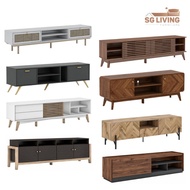 (High Quality) 1.2m/1.6m/1.8m TV Cabinet Wooden TV Console Living Room Storage Cupboard Shelf Furniture Coffee Table