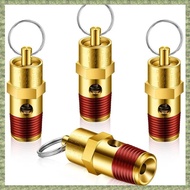 (R Q S E)4 Pcs 1/4" Male 125 Psi Npt Pressure Relief Valve Air Compressor Check Brass Safety Valve