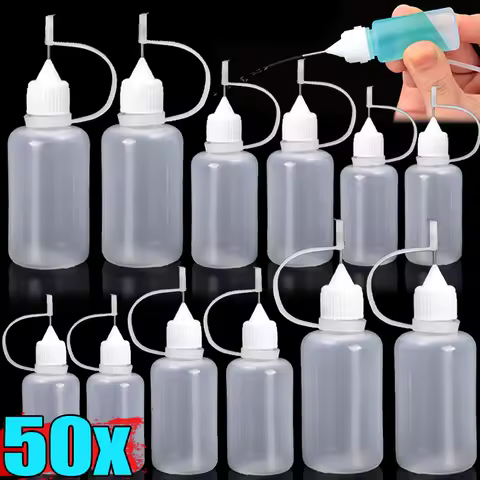 50/5x Precision Tip Applicator Bottles Needle Fine Tip Squeeze Glue Applicator Bottles for Quilling 