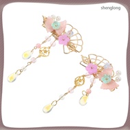 Floral Hair Accessories Chinese Tassel Clip China Spring Festival Style Clips Bangs