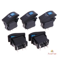 [AuraYuer] 5Pin Car Switch Boat Tru Light Toggle Switch Waterproof 12V/24V Bar Style Toggle Roer Rev