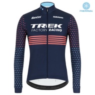 TREK สีฟ้าความร้อนแขนยาวขี่จักรยานย์การออกแบบที่มีน้ำหนักเบาแสงและระบายอากาศได้อย่างรวดเร็วแห้งและเหงื่อ