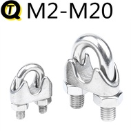 304/316 Stainless Steel Wire Rope Chuck Lock Buckle (Ready Stock M2M3M4M5M6M8M10M12M16M20) U-Shaped 