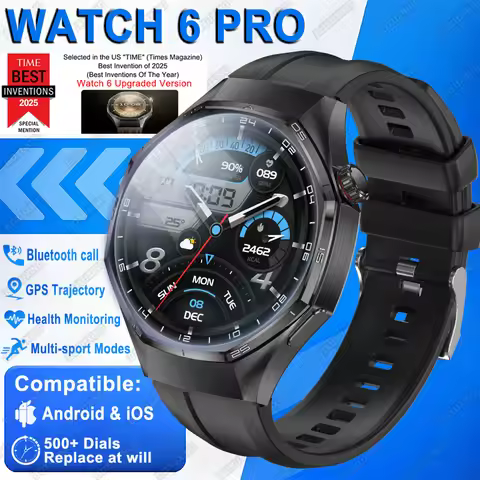 New Global Version Watch 6 Pro Smart Watch Men HD AMOLED Screen GPS Tracker Bluetooth Call Waterproo