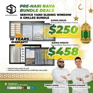 Service Yard Sliding Window and Grilles Bundle [10 YEARS WARRANTY]