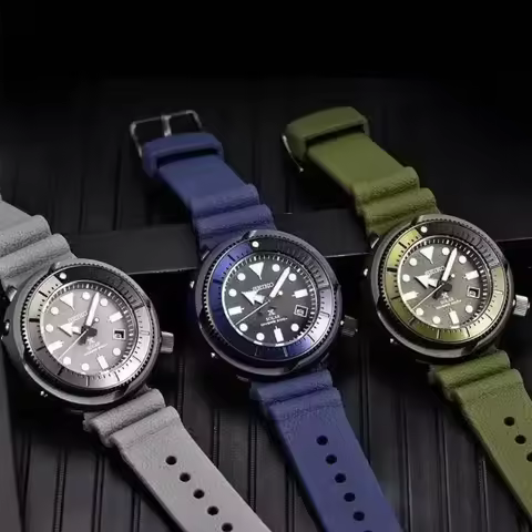 SEIKO Men's Watch Prospex Street Sports Diver's 200M Green Dial with Silicone Band Watch SNE537 Fash