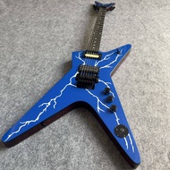 Washburn Dime 333กีต้าร์ไฟฟ้า Dimebagbag Darrell Signature Run Lightning Bolt กีตาร์มืออาชีพสีฟ้า