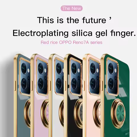 Ring Plating Magnetic Case For OPPO Reno 9A Reno 7A 5A Japanese version Cover Luxury Color Anti-knoc