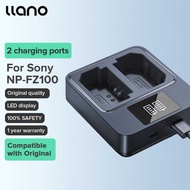 LLANO NP-FZ100 Camera Charger Dual Slot Digital Display Compatible with Sony A7M4/A7M3/A7R4/A7R3A7C/