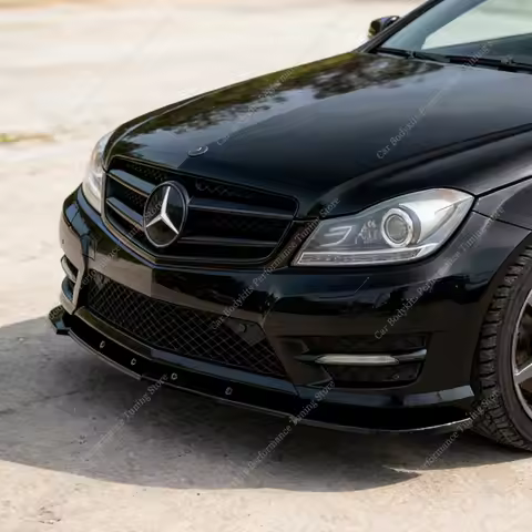 Front Splitter For Mercedes-Benz W204 C204 S204 C Coupe / Sedan / Estate AMG-Line 2011-2014 Facelift