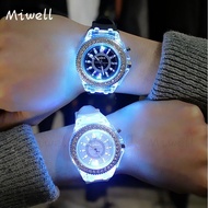 Miwell Luminous LED Watch Women Fashion Rhinestone Men Ladies Students Couple Quartz Watches Jam Tangan WH0191-82