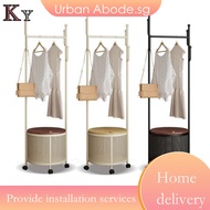 Floor Clothes Rack Rack Coat Removable Clothes Rack Bedroom Rattan Storage Rack