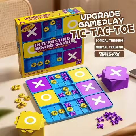 Ultimate Tic Tac Toe Board Game - 9 Games in 1 Strategic Upgrade, Two-Player XO Chess with Dual-Size