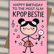 1pc Unique Happy Birthday Card, "Happy Birthday To The Best" For Kpop Lovers, Ideal Gift To Express 