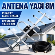 Antena TV Luar Rumah Digital Antenna UHF High Gain Aerial Plug Play Free 8 Meters Cable For Kampung 