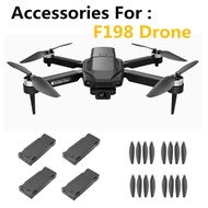 F198 Drone Blades and Battery Accessories 3.7V 1800Mah Lipo RC Leg Propeller For F198 Drone Backed u