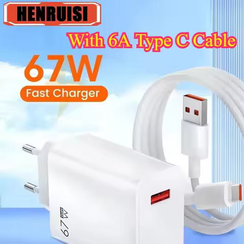 For Xiaomi 67W USB Fast Charger 6A Type C Cable Phone Power Adapter For Mi 12 11 POCO X5 X4 Pro Redm