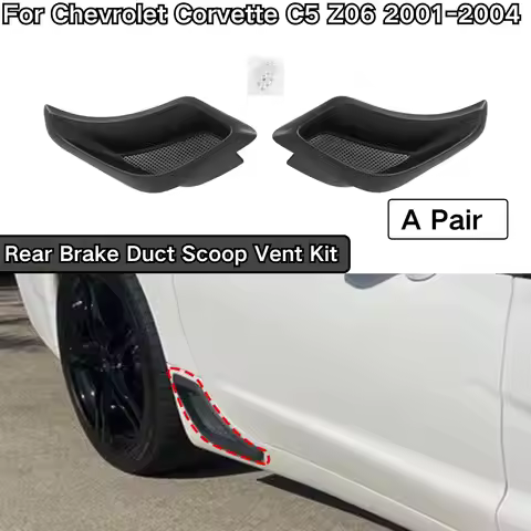 For Chevrolet Corvette C5 Z06 2001-2004 Rear Brake Duct Scoop Vent Kit Glossy Black Carbon Fiber Pai