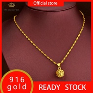 Gold 916 Original Malaysia Pendant Gold 916 Rantai Leher Emas Bangkok Cop 916 Gold Plated Indian Jewellery Rantai Leher Emas 916 Rantai Emas Korea 916 Gold Necklace Round Pendant Thai Gold Necklace Jewelry Emas Korea Cop 916 Necklace Women