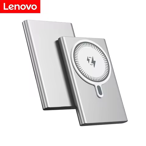 Lenovo 10000mAh Power Bank For Macsafe PD20W Magnetic Wireless Fast Charging Metal Ultra-thin Powerb