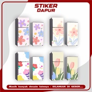 1 2 Door Refrigerator Sticker With Beautiful Floral Motifs And Many Colors B11