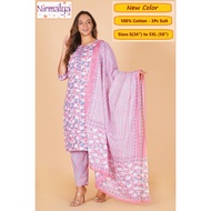 S-5XL - [New Designs] Readymade Cotton Punjabi Suit - Nirmalya Hand Printed 3Pc Set